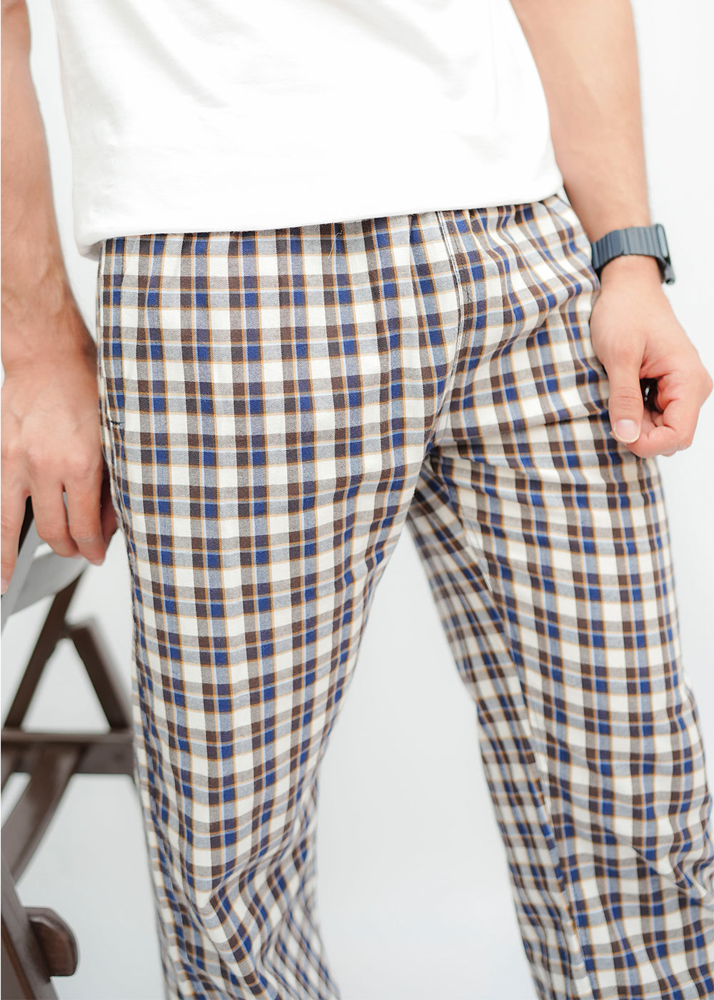 Avaron Woven Pajamas-Brown-Blue
