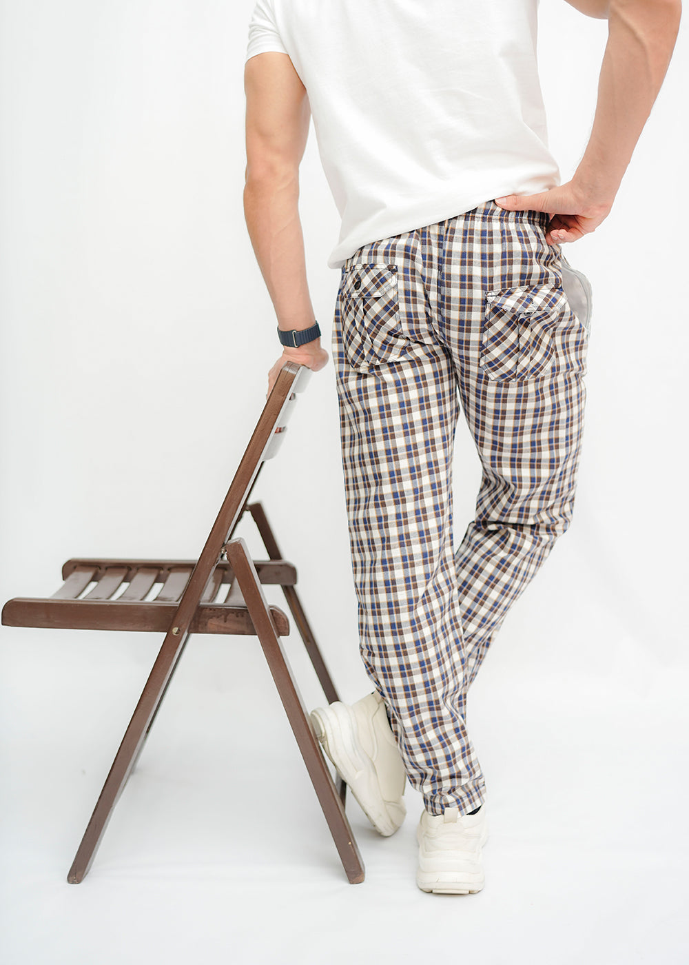 Avaron Woven Pajamas-Brown-Blue