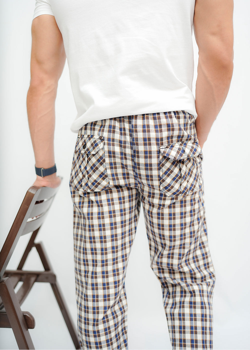 Avaron Woven Pajamas-Brown-Blue