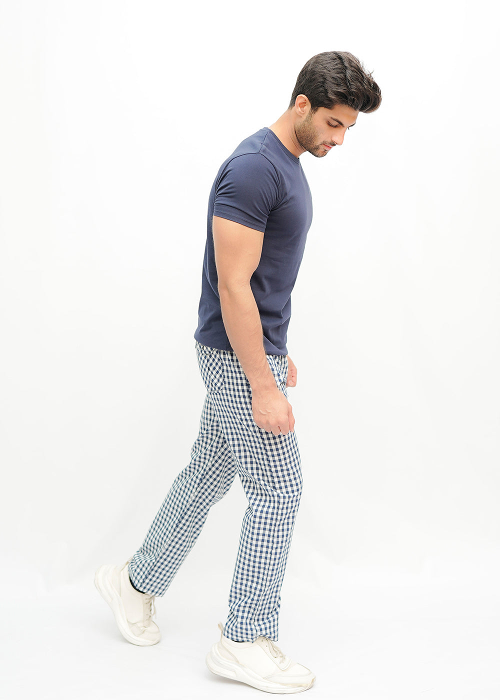 Avaron Woven Pajamas-White Blue