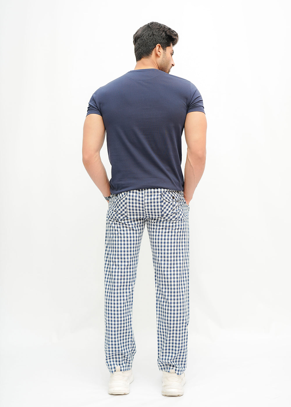 Avaron Woven Pajamas-White Blue
