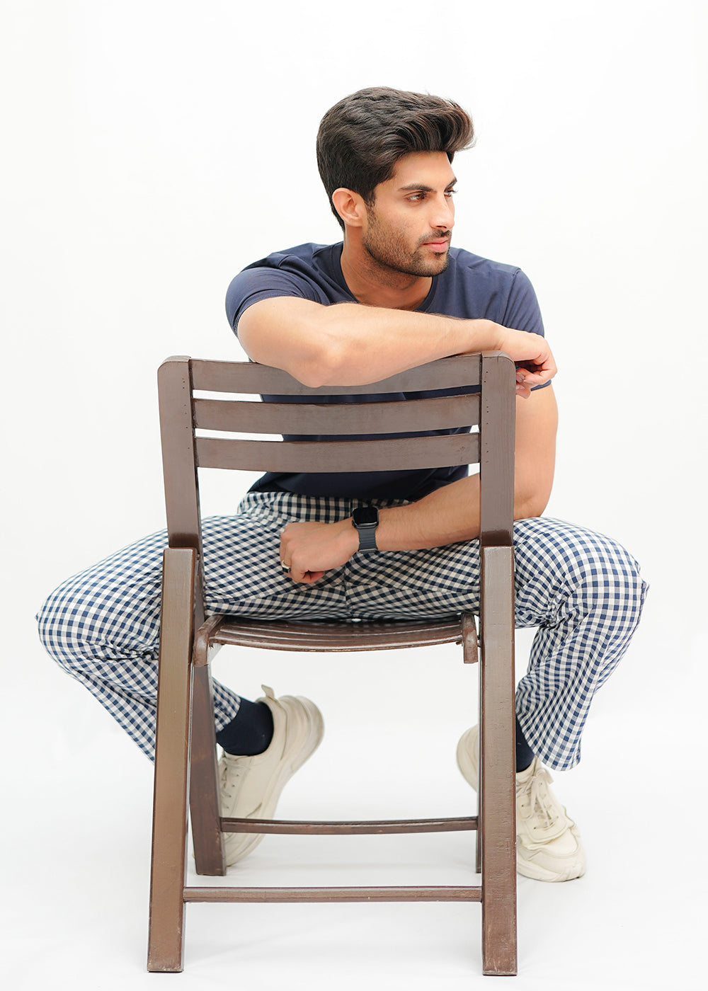 Avaron Woven Pajamas-White Blue