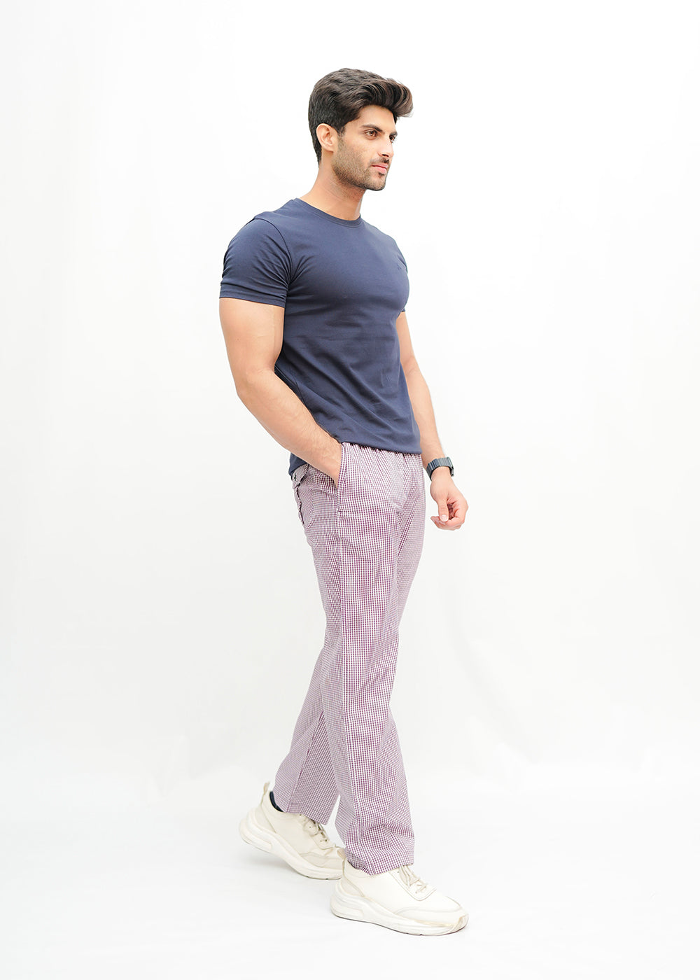 Avaron Woven Pajamas-Purple White