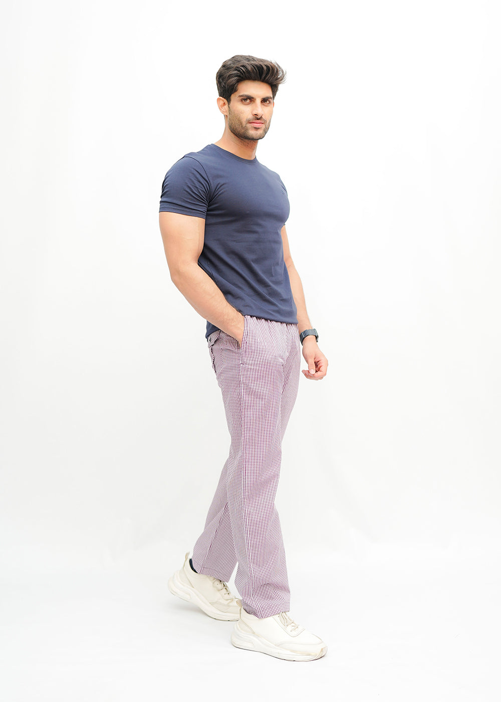 Avaron Woven Pajamas-Purple White