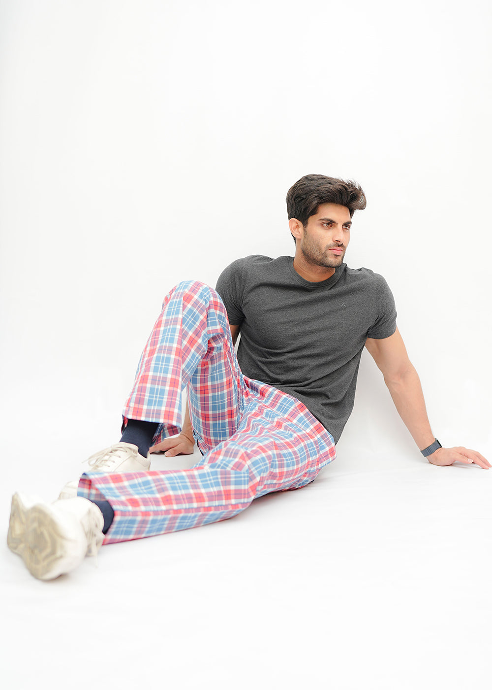 Avaron Woven Pajamas-Red Sky Blue