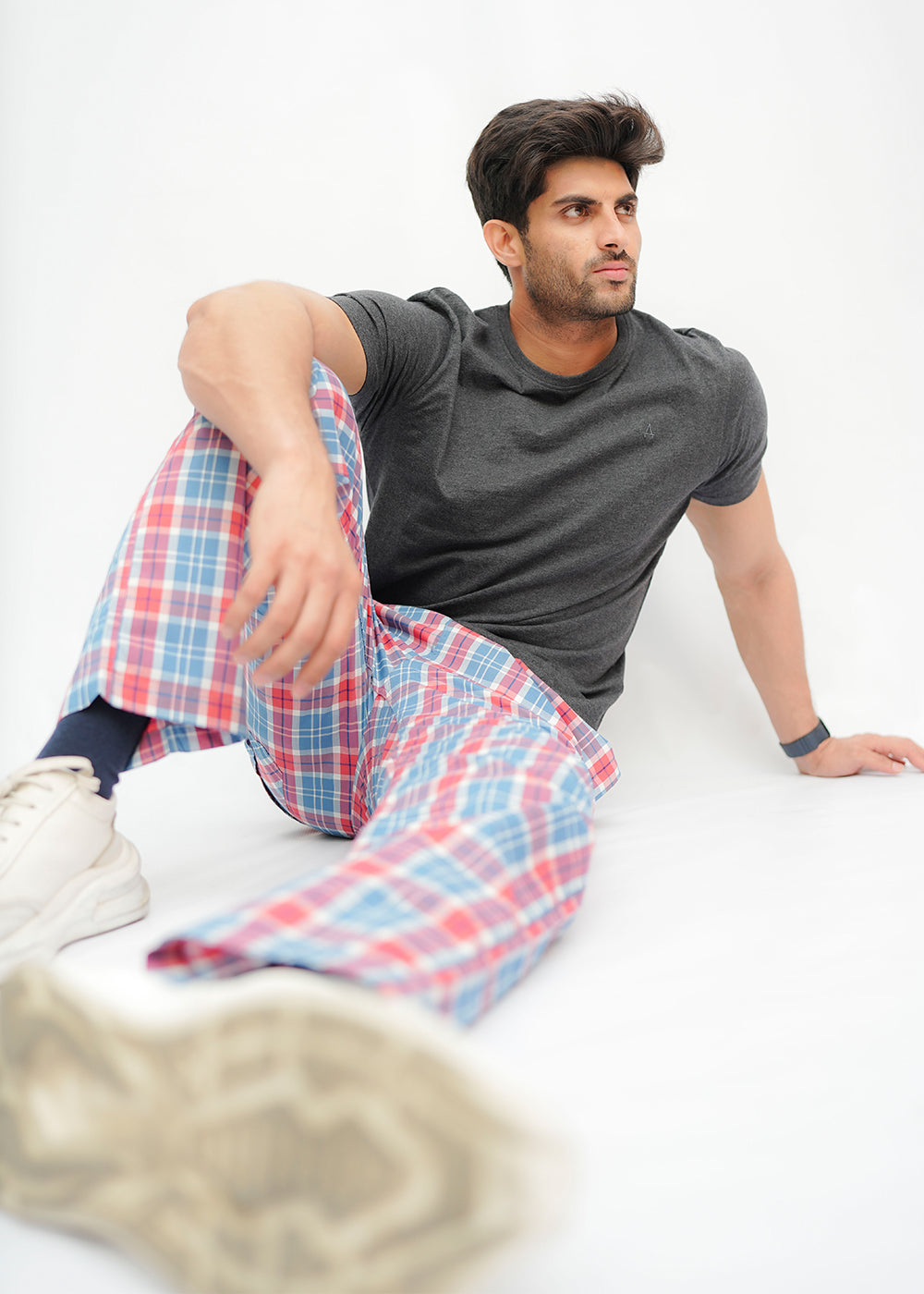 Avaron Woven Pajamas-Red Sky Blue
