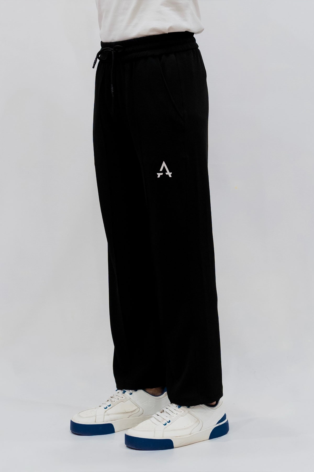 Imported Waffle Fabric Trouser - Black