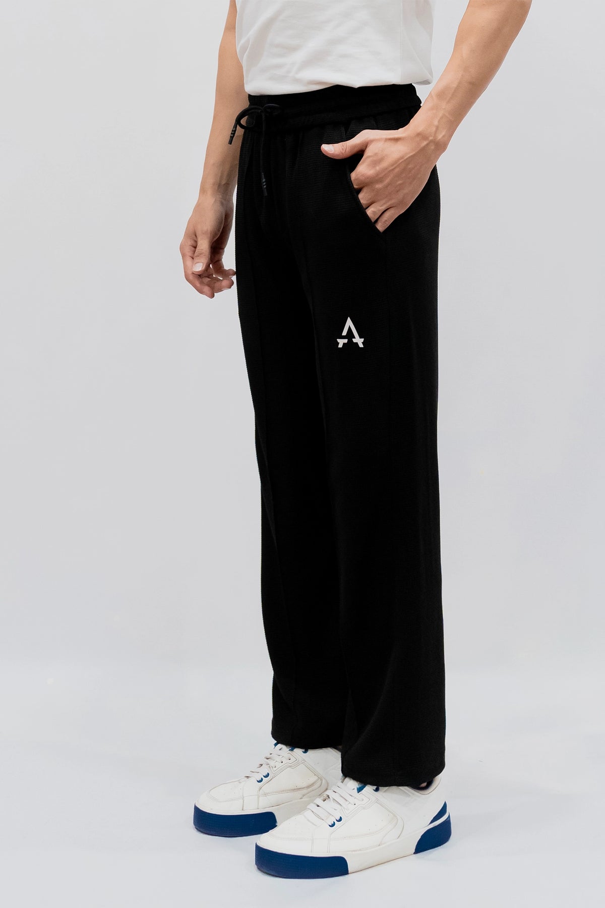 Imported Waffle Fabric Trouser - Black