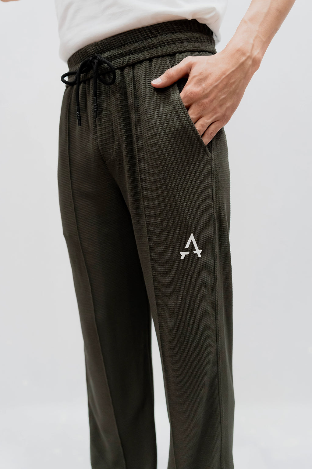 Imported Waffle Fabric Trouser - Olive Green
