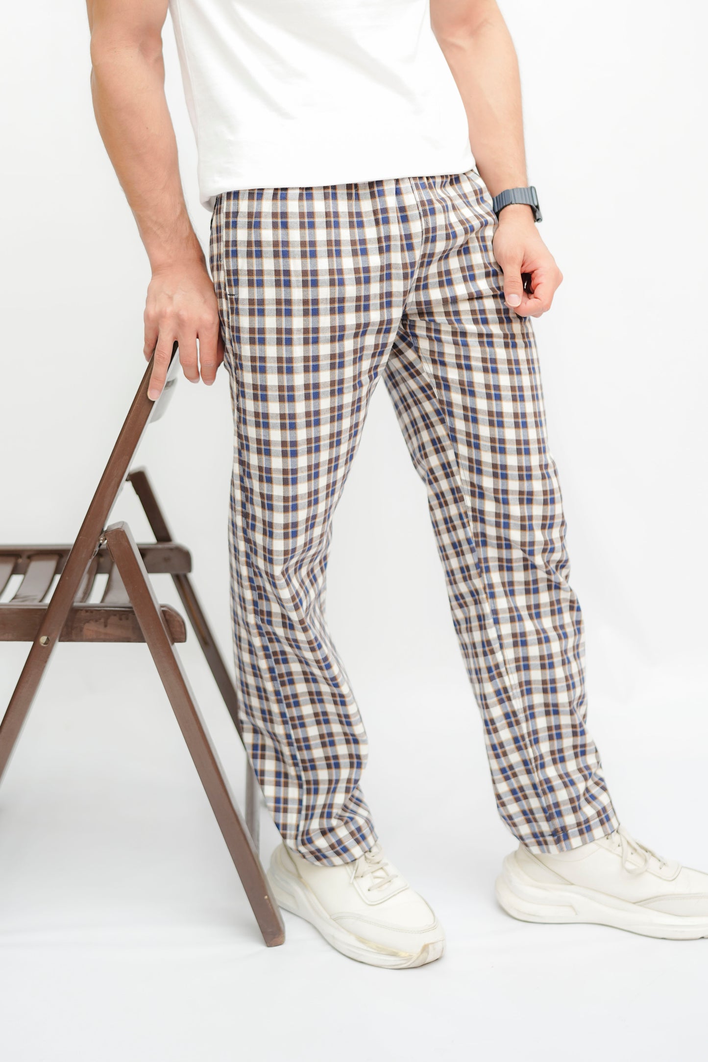 Avaron Woven Pajamas-Brown-Blue