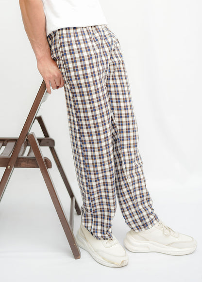 Avaron Woven Pajamas-Brown-Blue