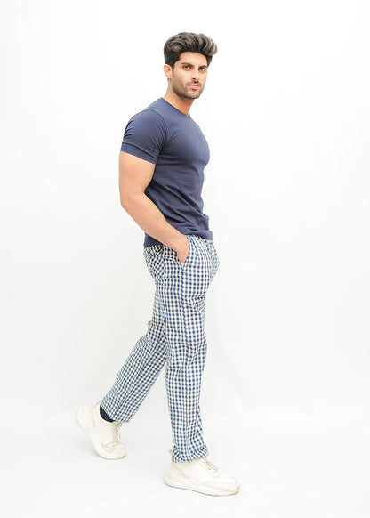 Avaron Woven Pajamas-White Blue