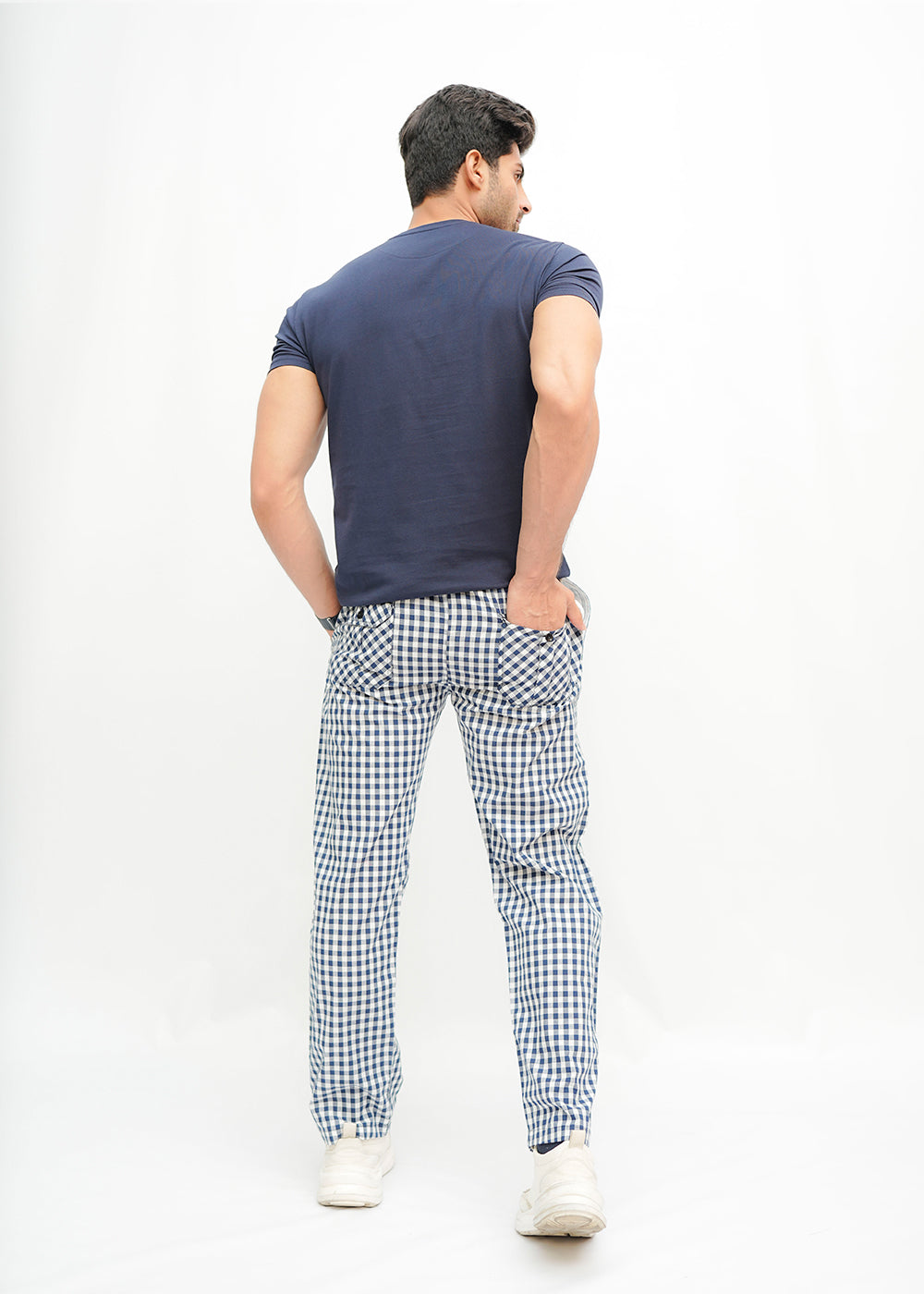 Avaron Woven Pajamas-White Blue