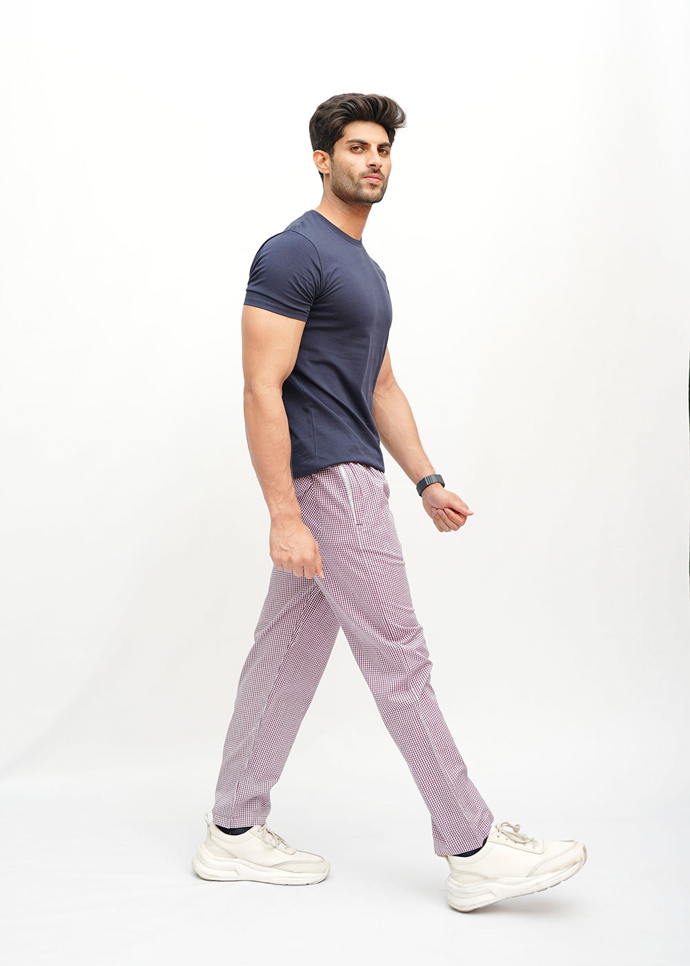 Avaron Woven Pajamas-Purple White