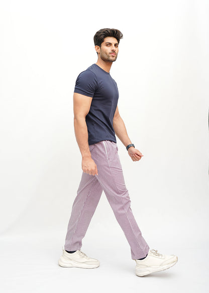 Avaron Woven Pajamas-Purple White