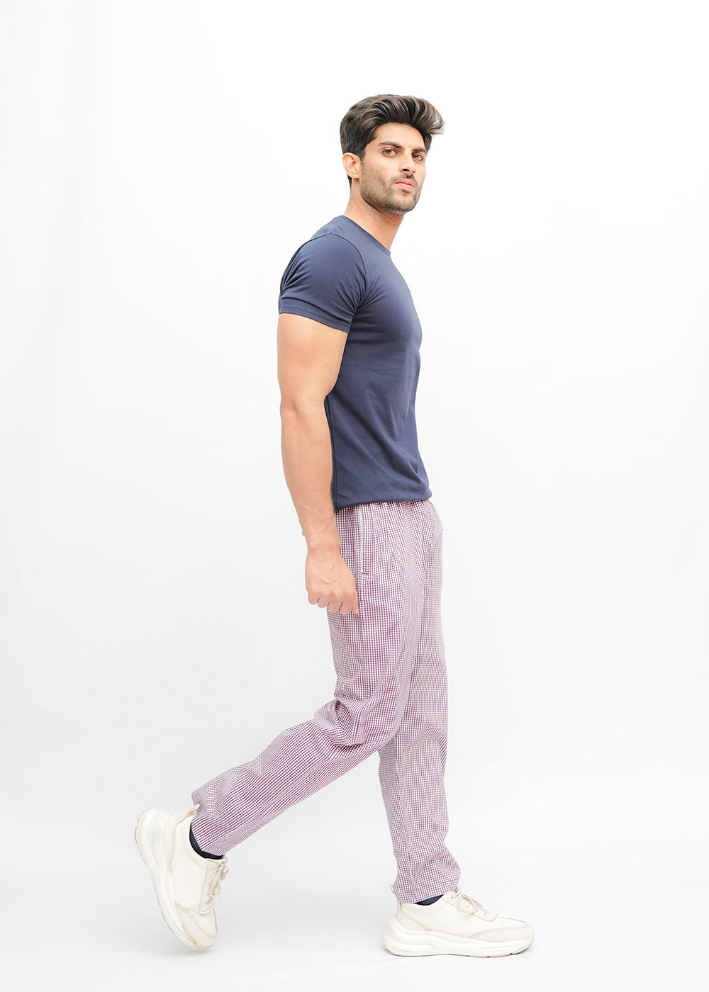 Avaron Woven Pajamas-Purple White