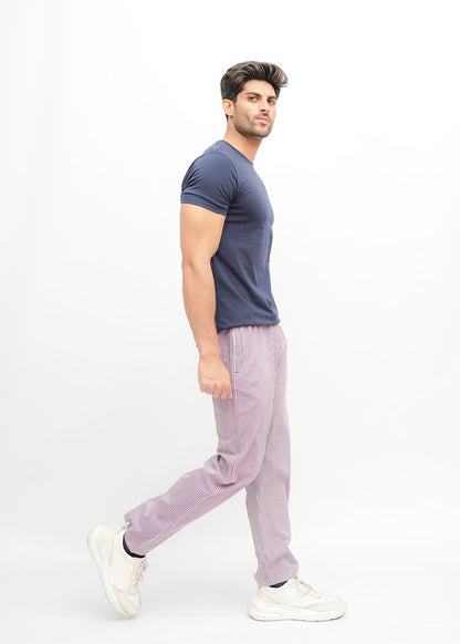 Avaron Woven Pajamas-Purple White