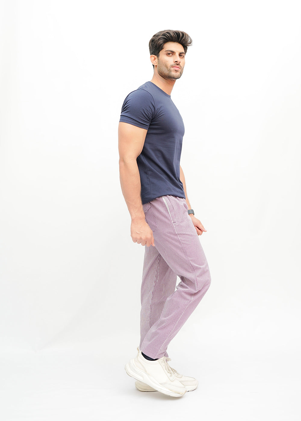 Avaron Woven Pajamas-Purple White