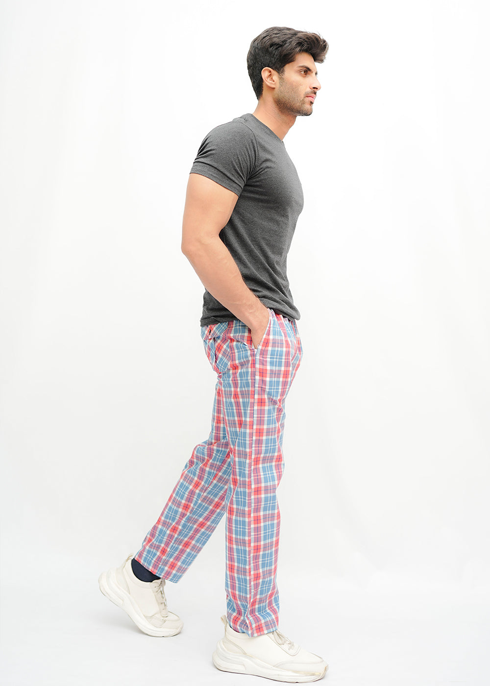 Avaron Woven Pajamas-Red Sky Blue