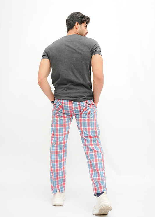 Avaron Woven Pajamas-Red Sky Blue
