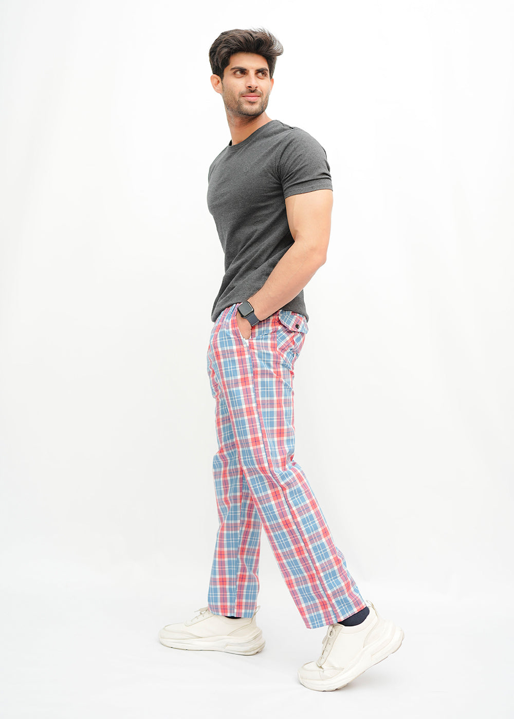 Avaron Woven Pajamas-Red Sky Blue