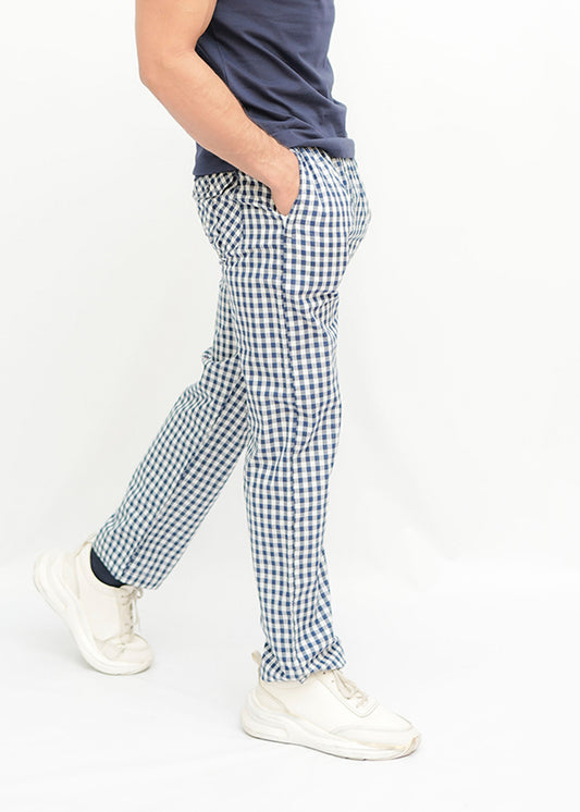 Avaron Woven Pajamas-White Blue