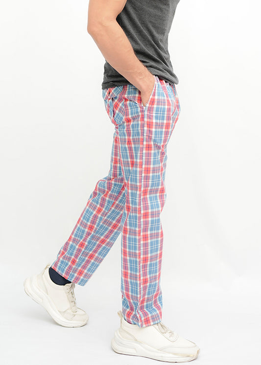 Avaron Woven Pajamas-Red Sky Blue