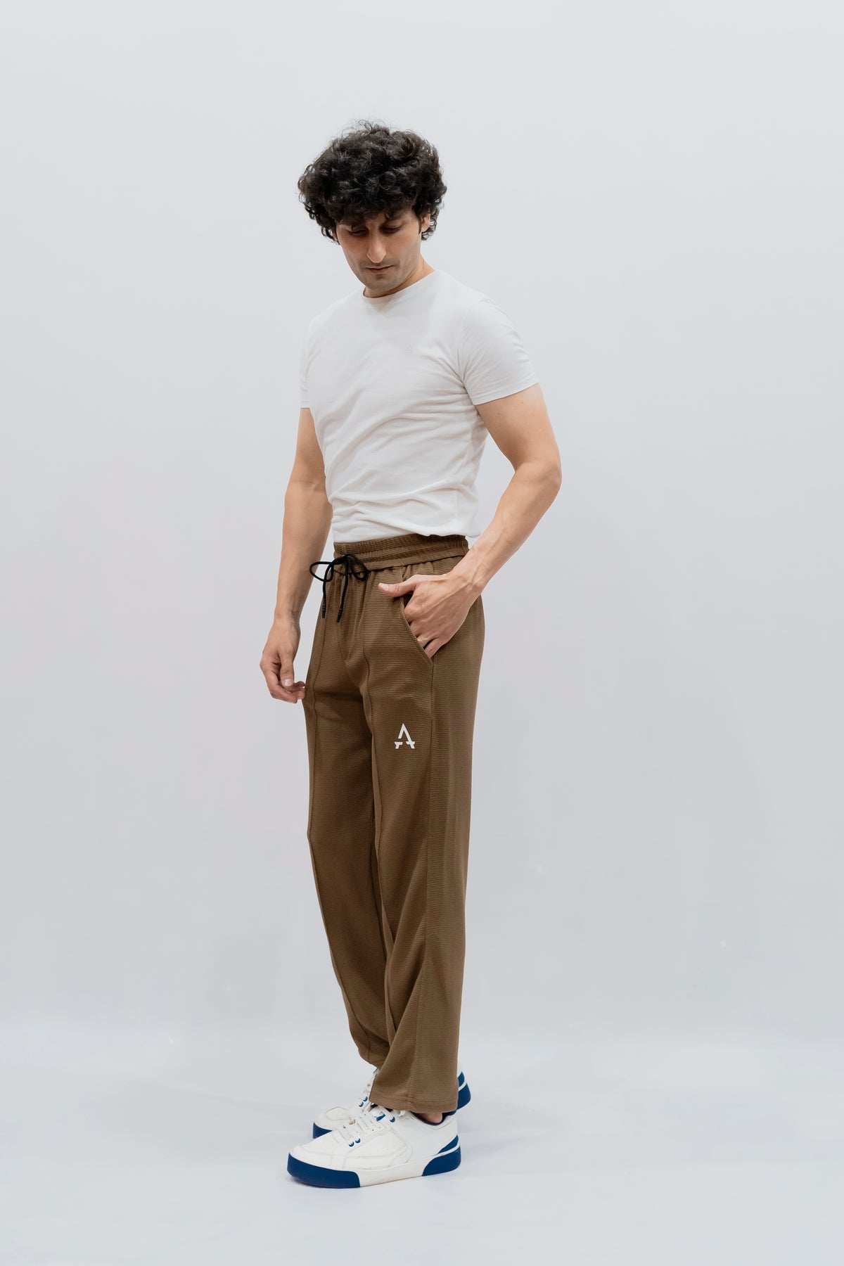 Imported Waffle Fabric Trouser - Mustard