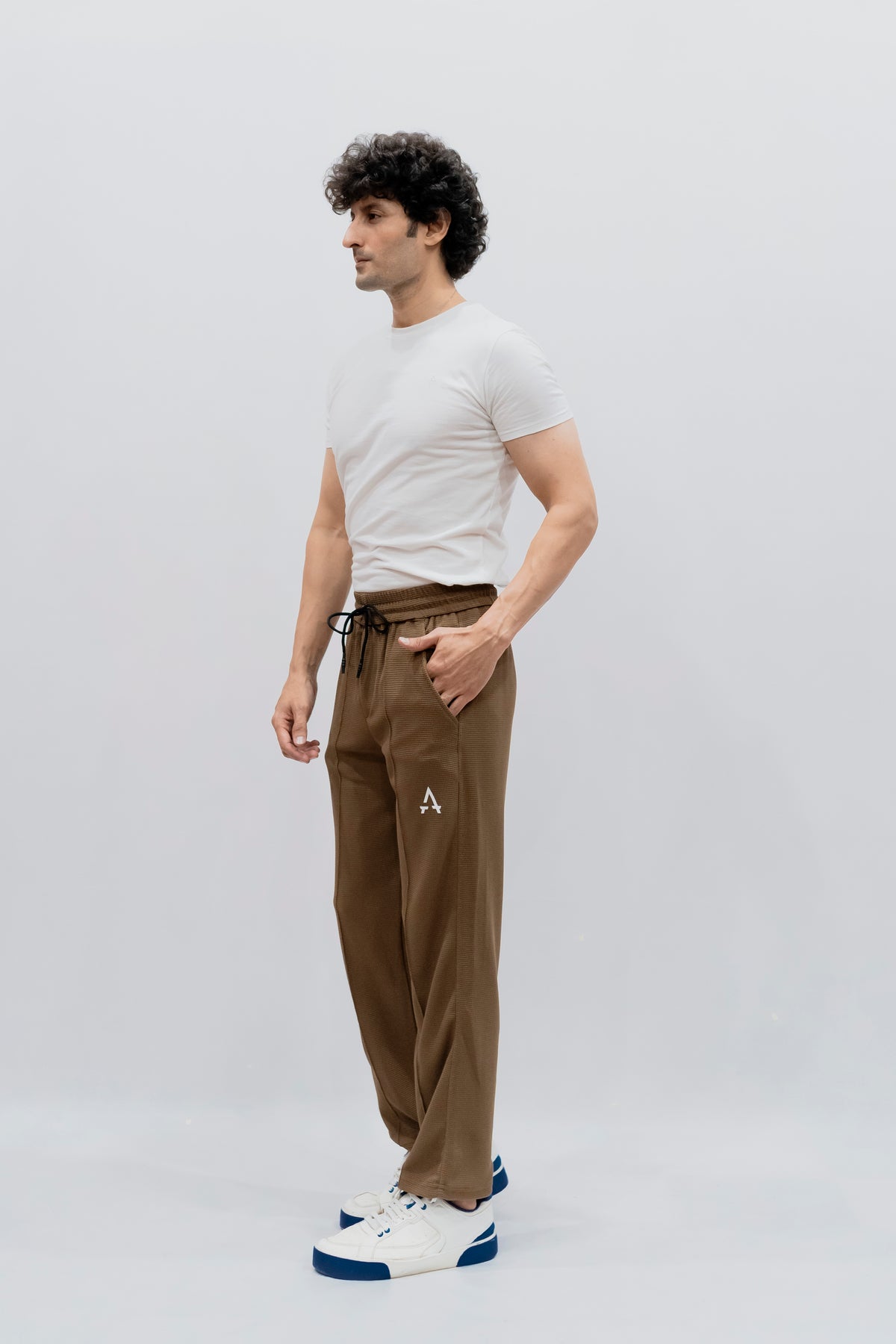 Imported Waffle Fabric Trouser - Mustard