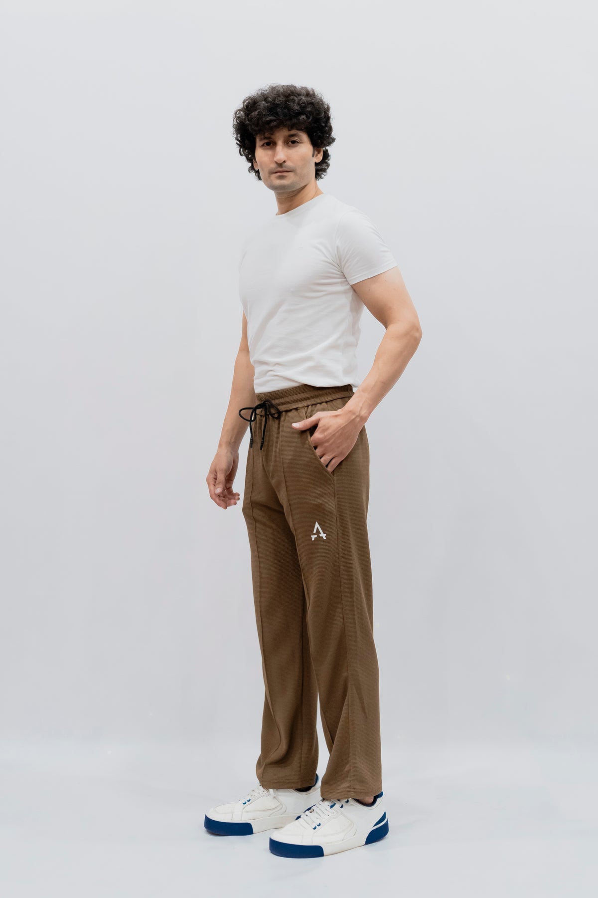 Imported Waffle Fabric Trouser - Mustard