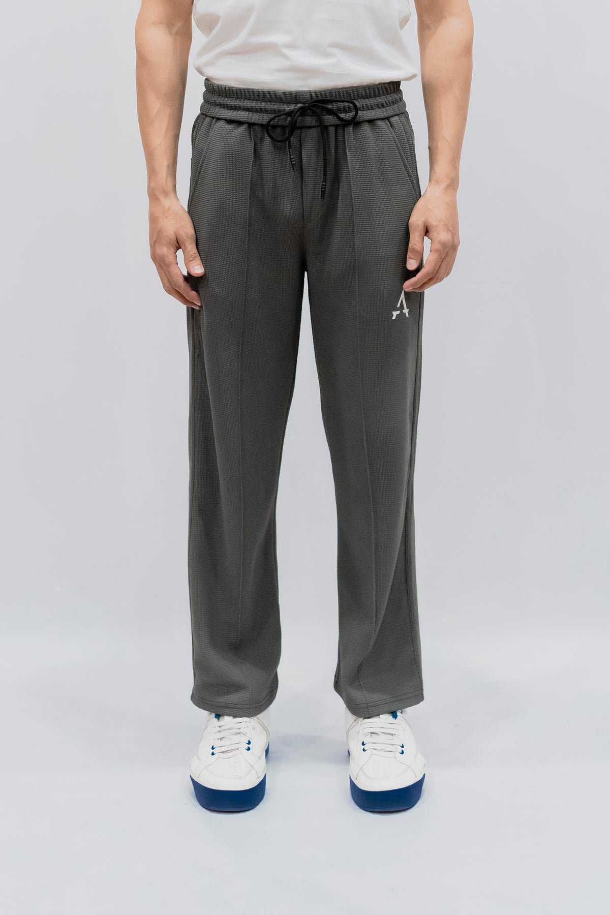 Imported Waffle Fabric Trouser - Grey