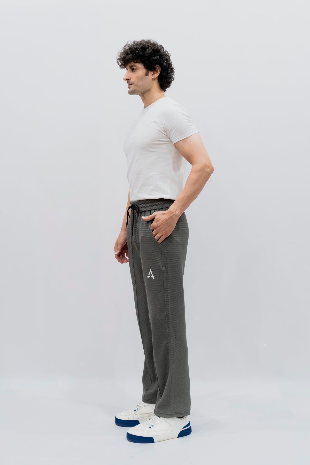 Imported Waffle Fabric Trouser - Grey