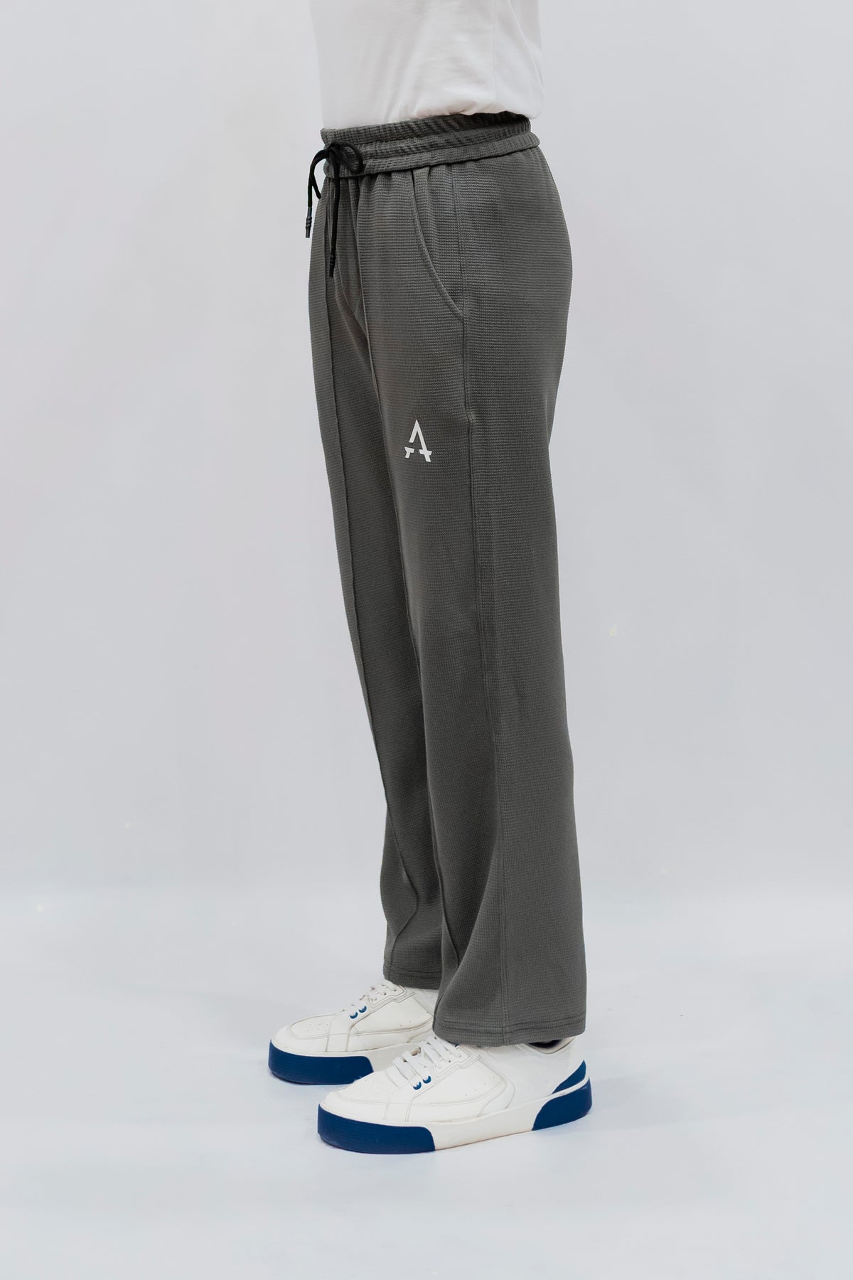 Imported Waffle Fabric Trouser - Grey