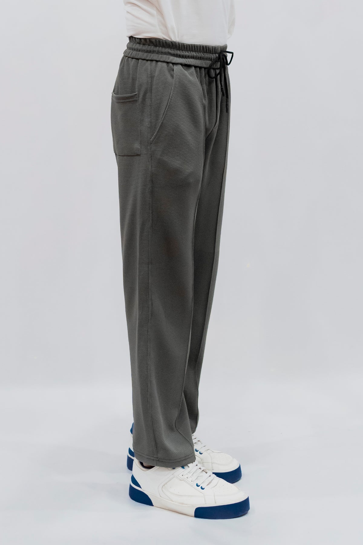 Imported Waffle Fabric Trouser - Grey