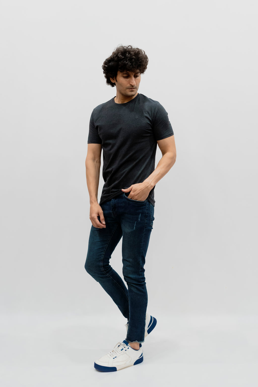 Avaron Combed Cotton T-Shirt-charcoal-grey