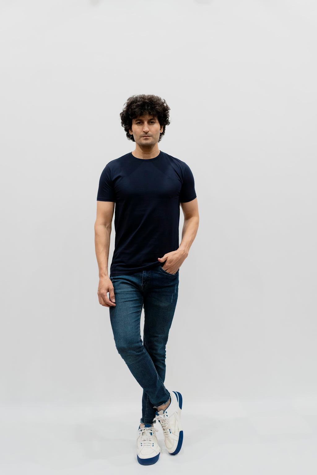 Avaron Combed Cotton T-shirt Navy