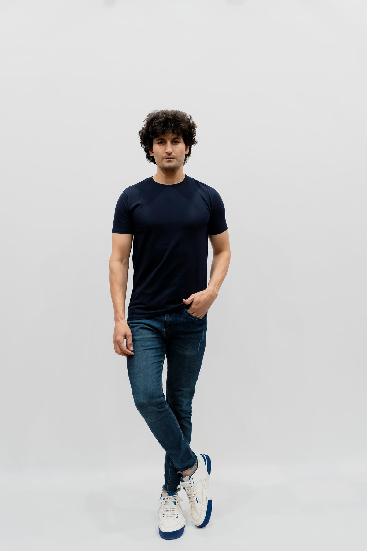 Avaron Combed Cotton T-shirt Navy