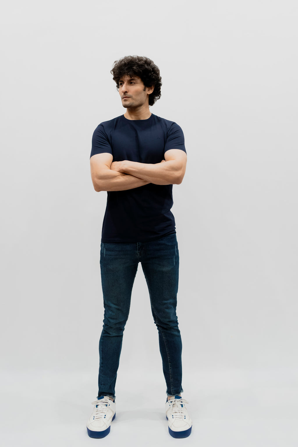 Avaron Combed Cotton T-shirt Navy