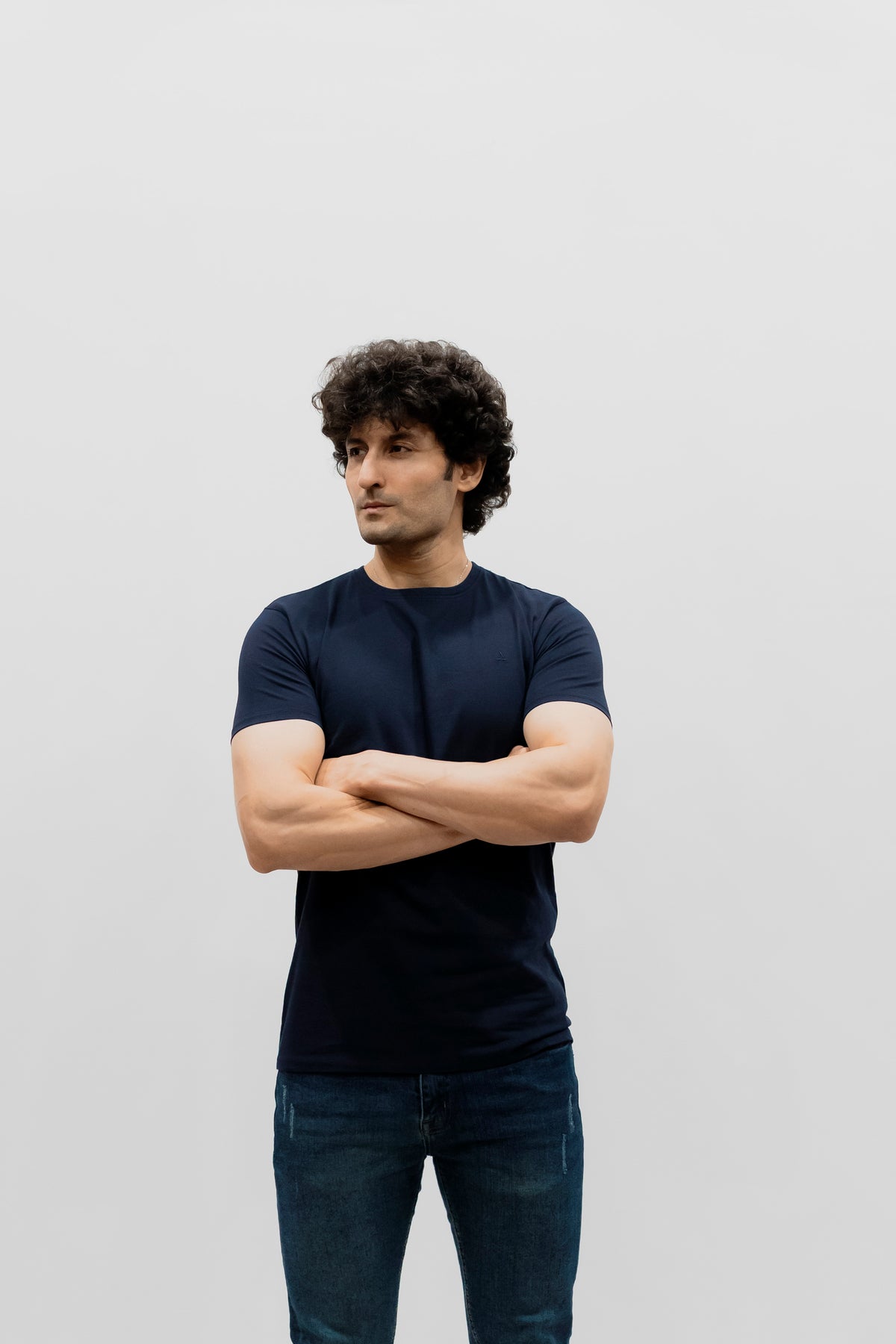 Avaron Combed Cotton T-shirt Navy
