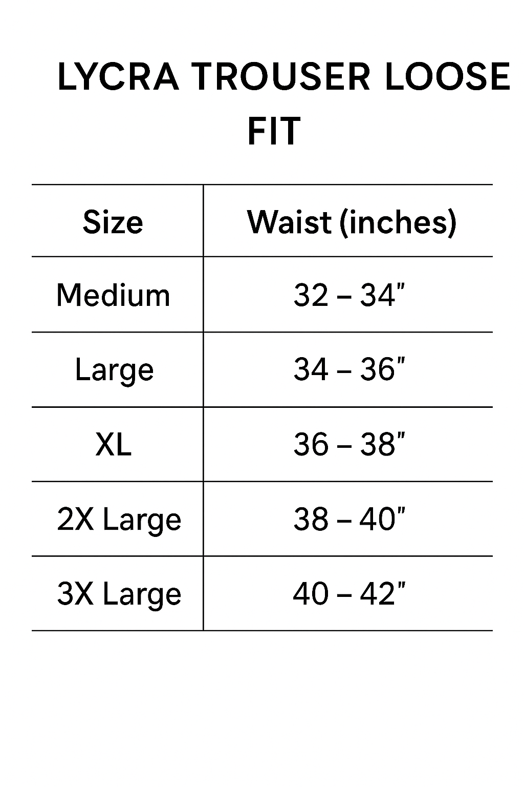 Size Chart