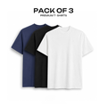 Avaron Combed Cotton T-Shirt-Pack Of 3