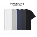 Avaron Combed Cotton T-Shirt-Pack Of 5