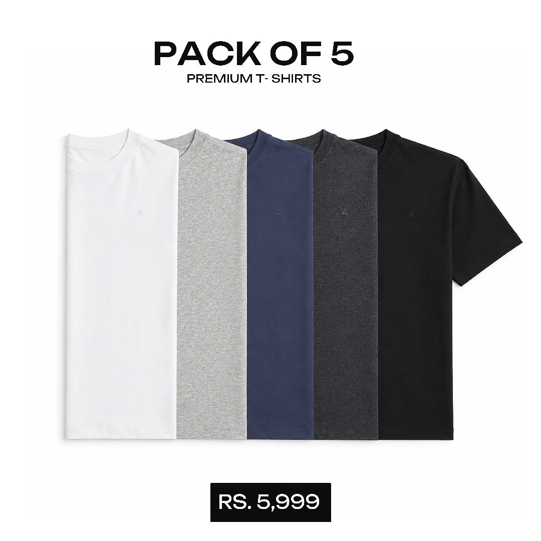 Avaron Premium T-Shirt-Pack Of 5