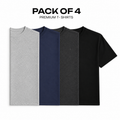 Avaron Combed Cotton T-Shirt-Pack Of 4