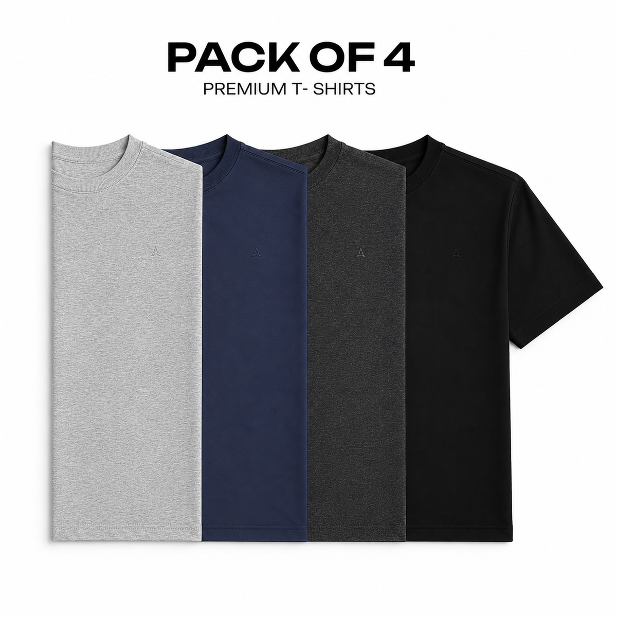Avaron Combed Cotton T-Shirt-Pack Of 4