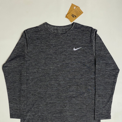 NIK Full Sleeve Dri-Fit Tee – 4-Way Stretch - Dark Grey