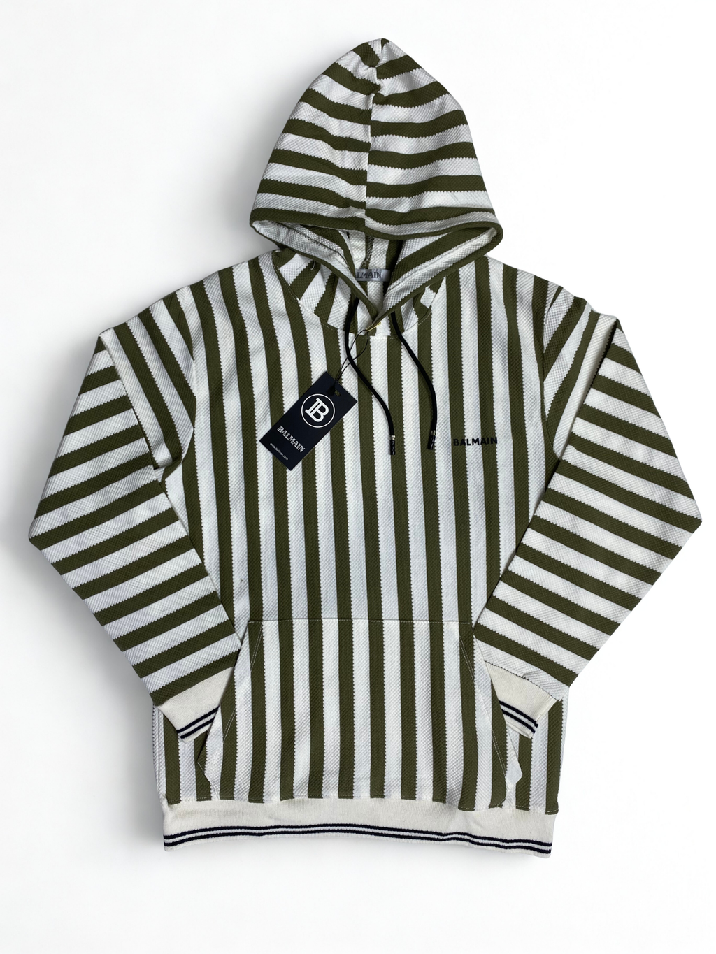 Old Money Striped Knit Hoodie – Premium Winter Essential-Green
