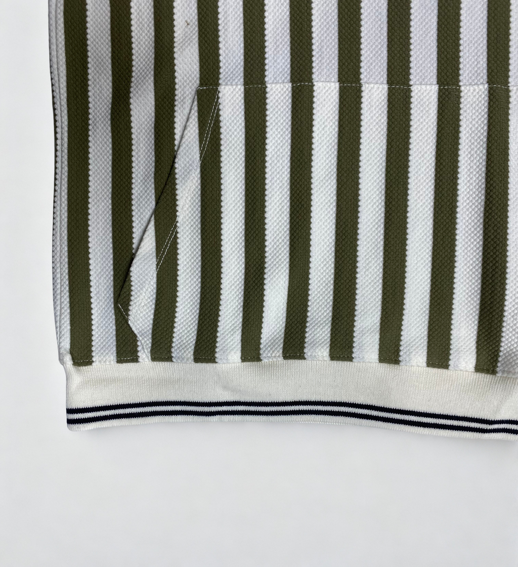Old Money Striped Knit Hoodie – Premium Winter Essential-Green