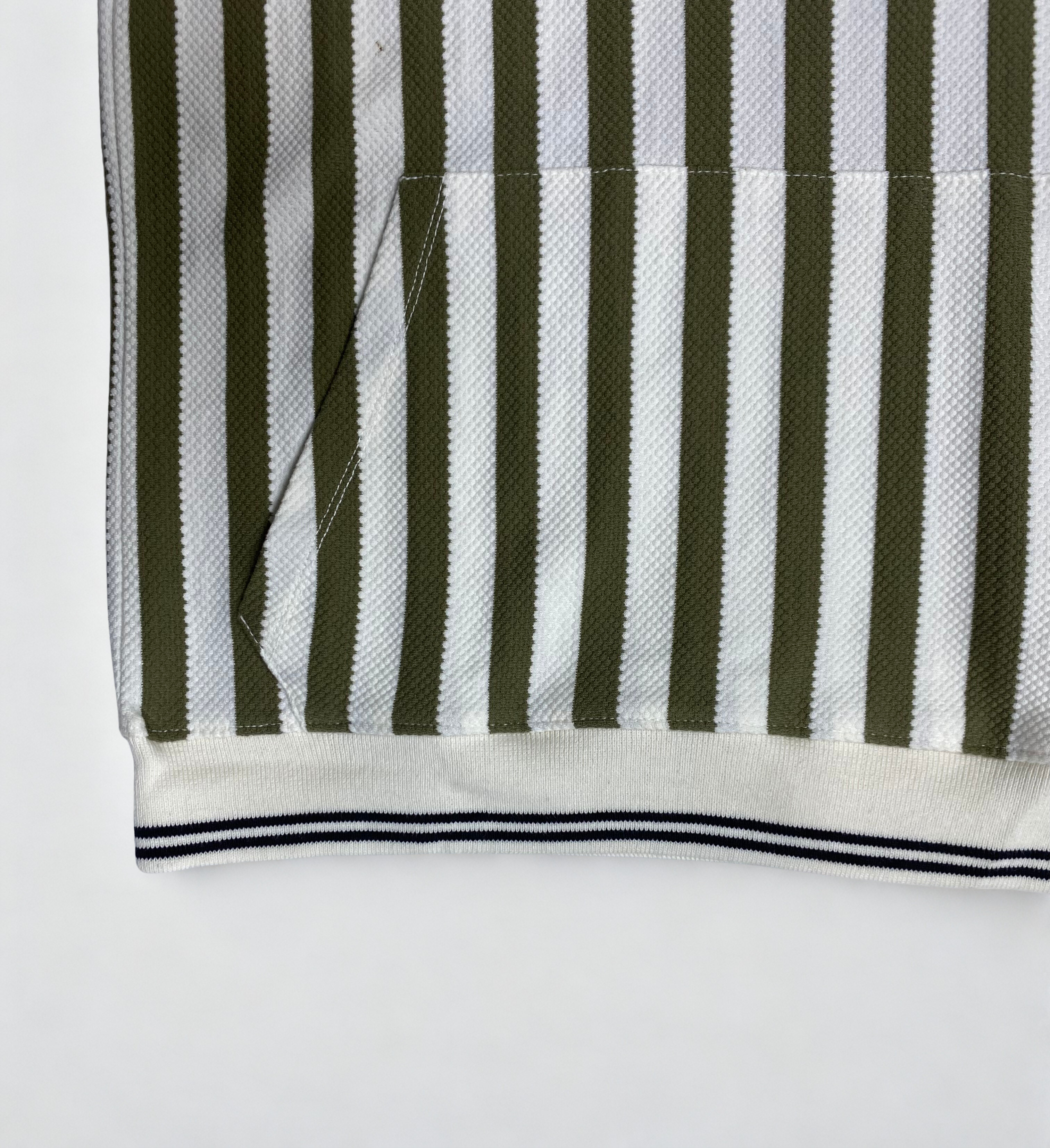 Old Money Striped Knit Hoodie – Premium Winter Essential-Green
