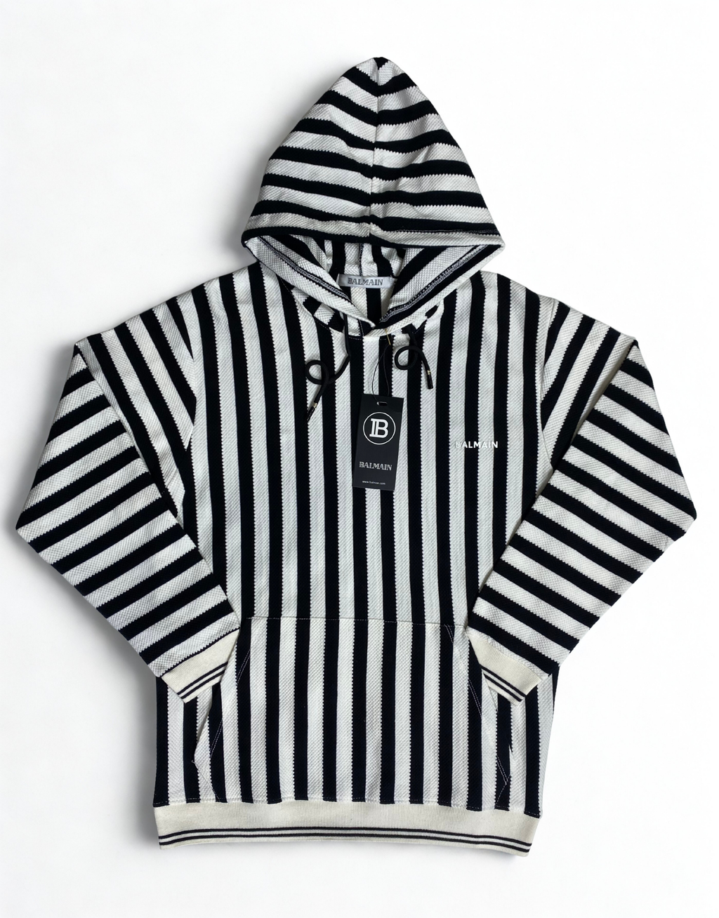 Old Money Striped Knit Hoodie – Premium Winter Essential- Black